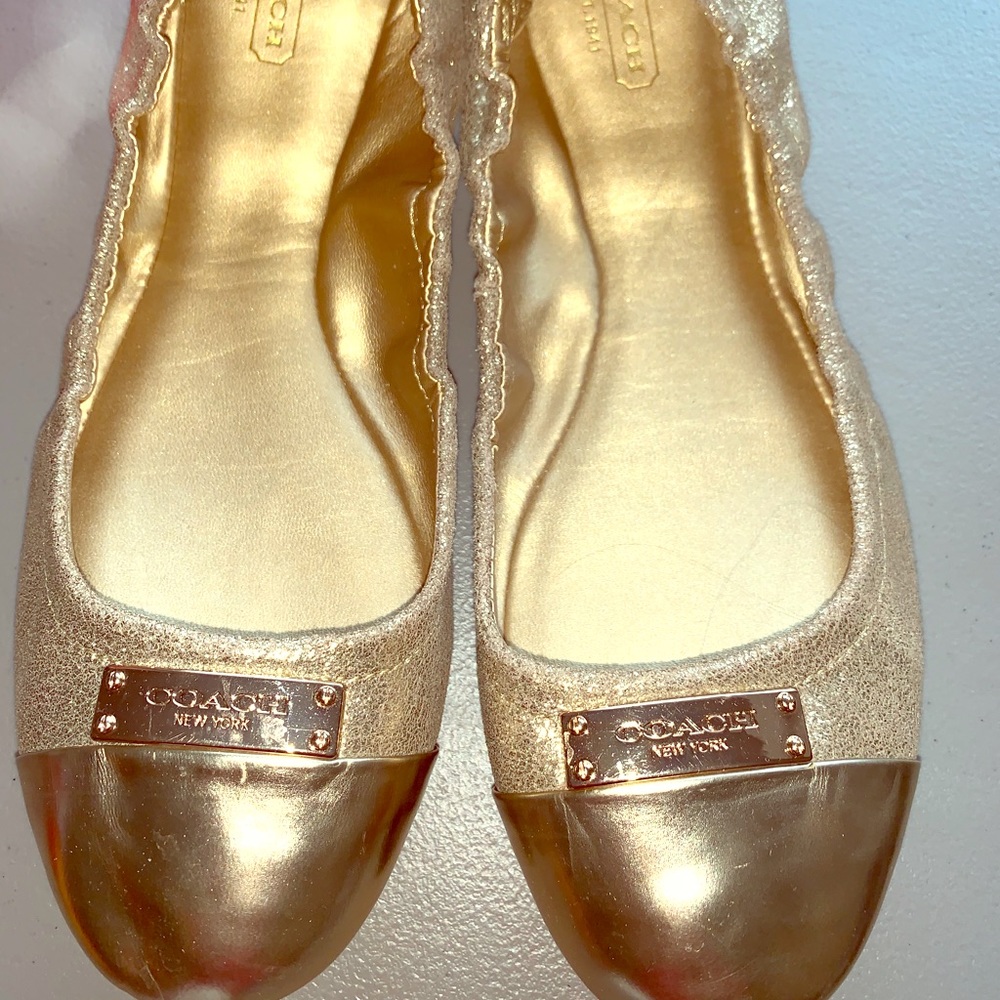 Gold COACH 9.5 flats